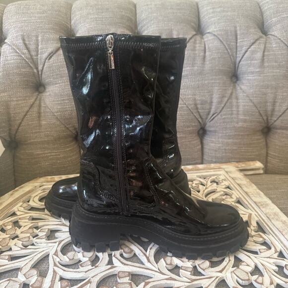 Schutz Black Lug Sole Black Boots Women’s 7.5 - Picture 4 of 9